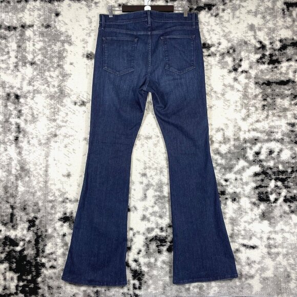 Frame Le High Rise Flare Jeans Womens Size 33 Dark Wash Cowgirl Stretch - Picture 2 of 15